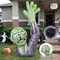 GOOSH 5FT Halloween Inflatables Zombies Blow Up Yard Terror Green Zombies Raise Hands with Built-in LEDs